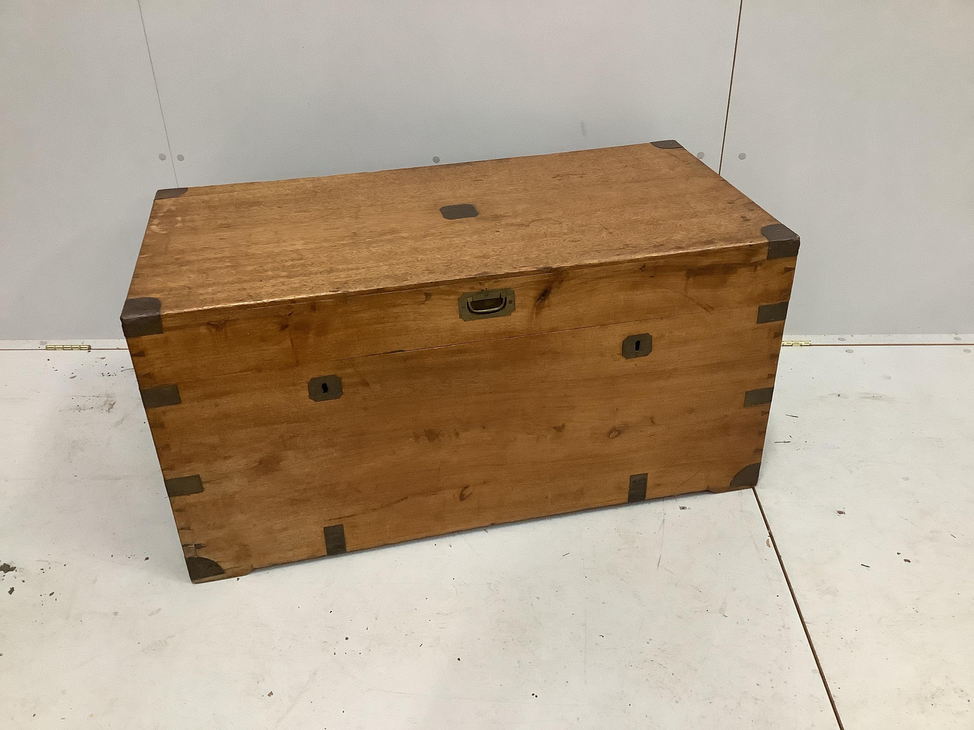 A 19th century brass mounted camphorwood trunk, width 105cm, depth 52cm, height 52cm